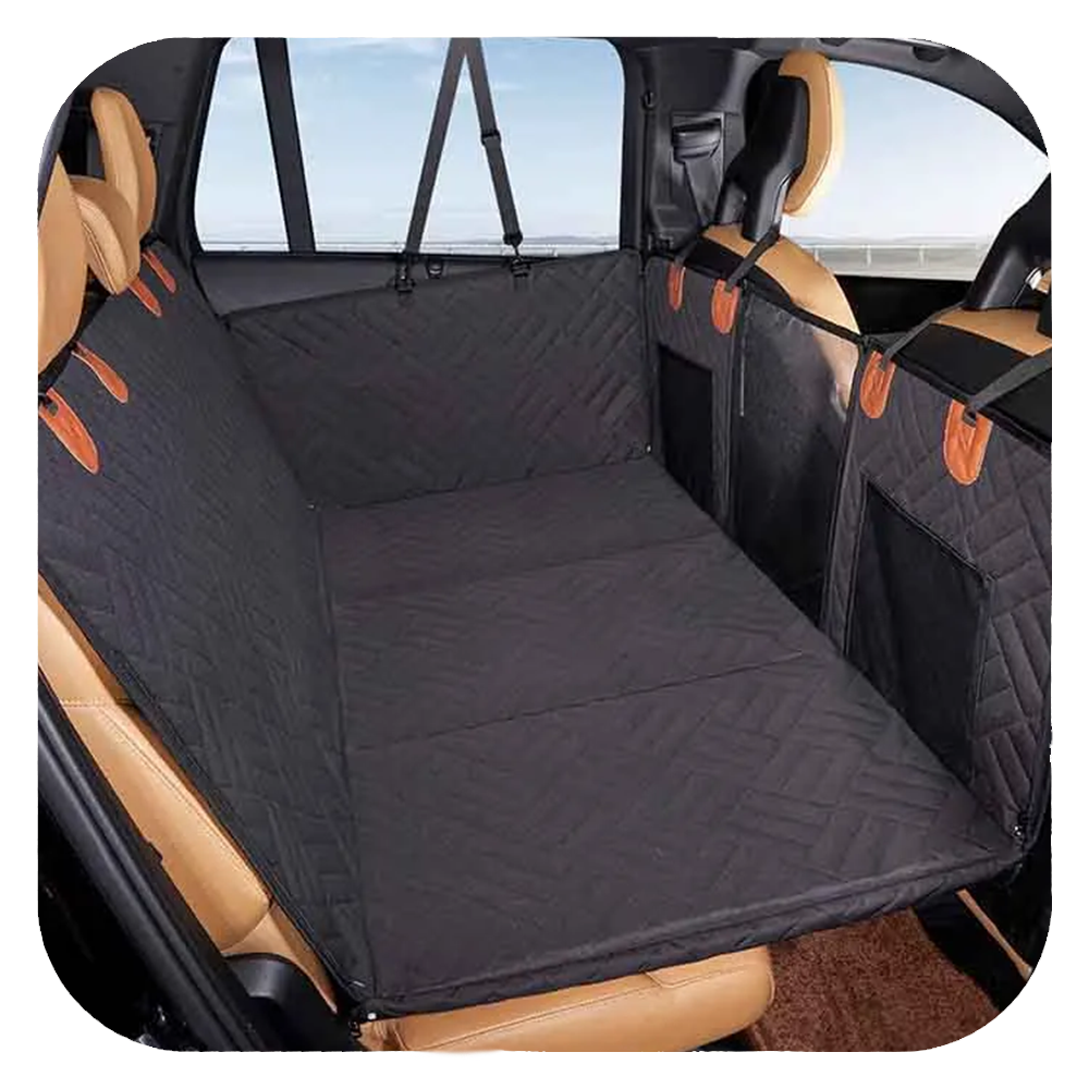 Dog Backseat Protector | Waterproof Car Mat with Hard Bottom | Full Coverage Seat Extender | Safe Travel for Pets