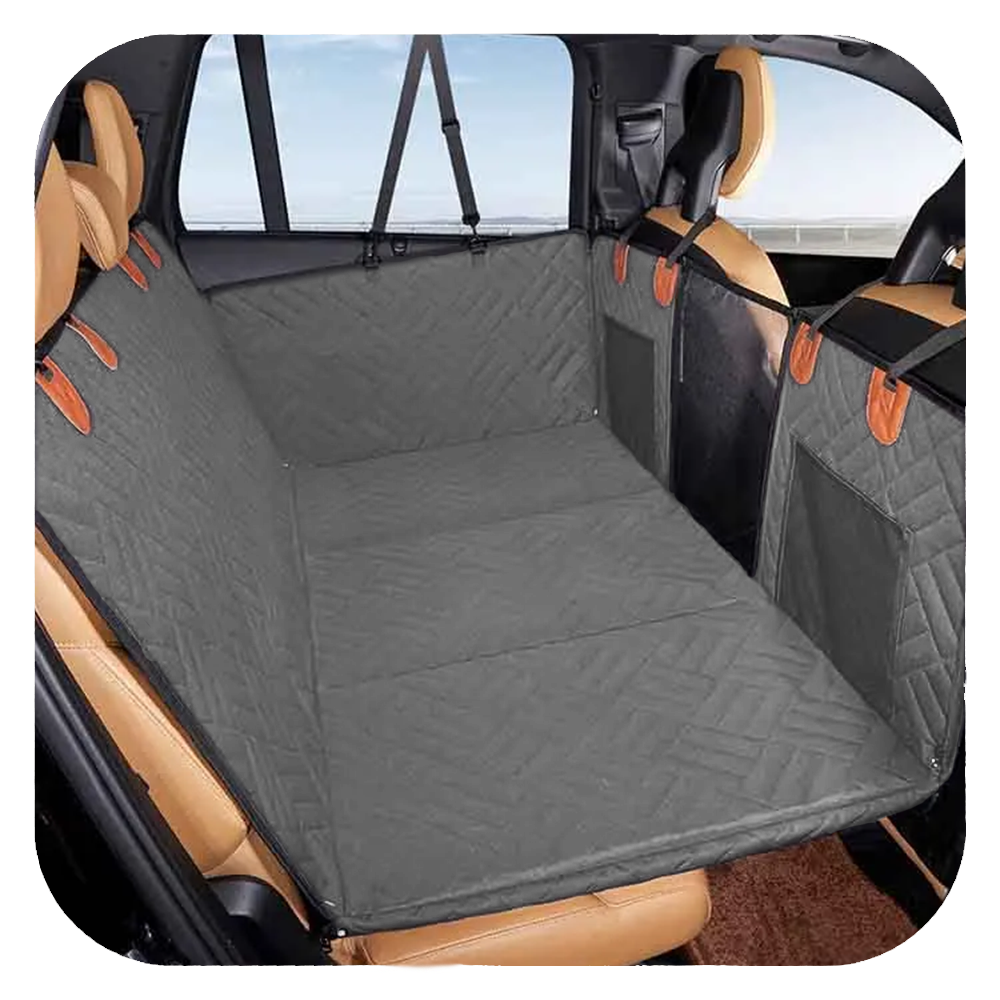 Dog Backseat Protector | Waterproof Car Mat with Hard Bottom | Full Coverage Seat Extender | Safe Travel for Pets