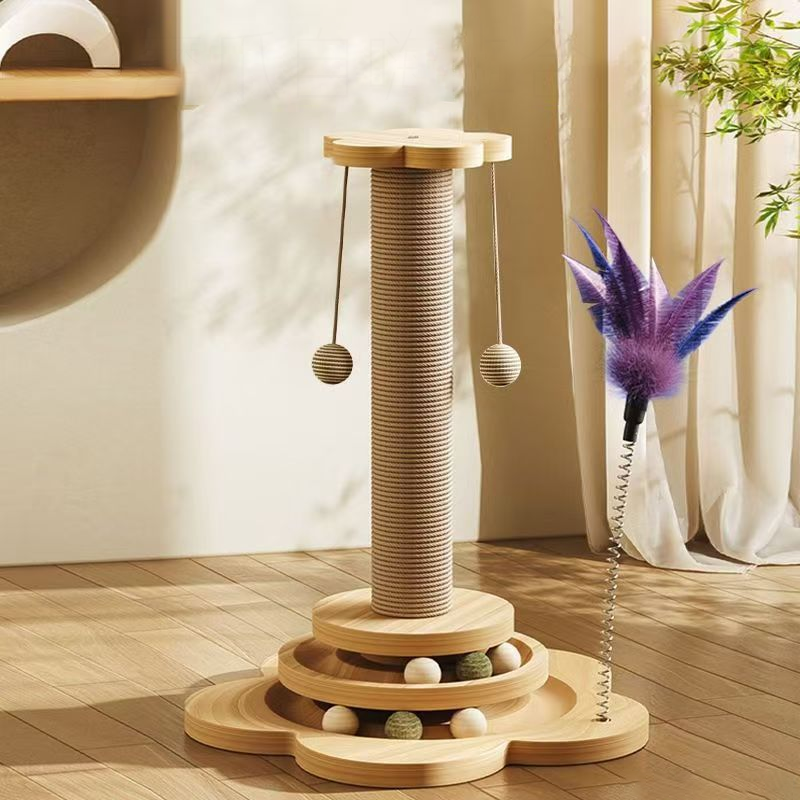 Scratching post in a living room
