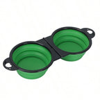 Travel double bowl in green