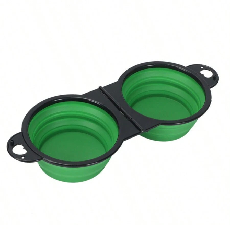 Travel double bowl in green