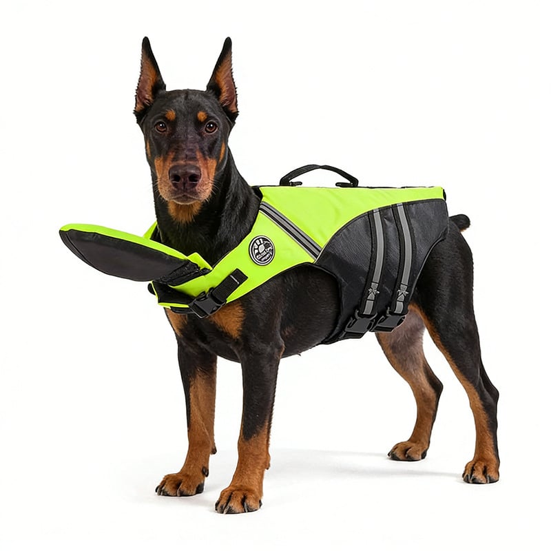 Dog life jacket side view