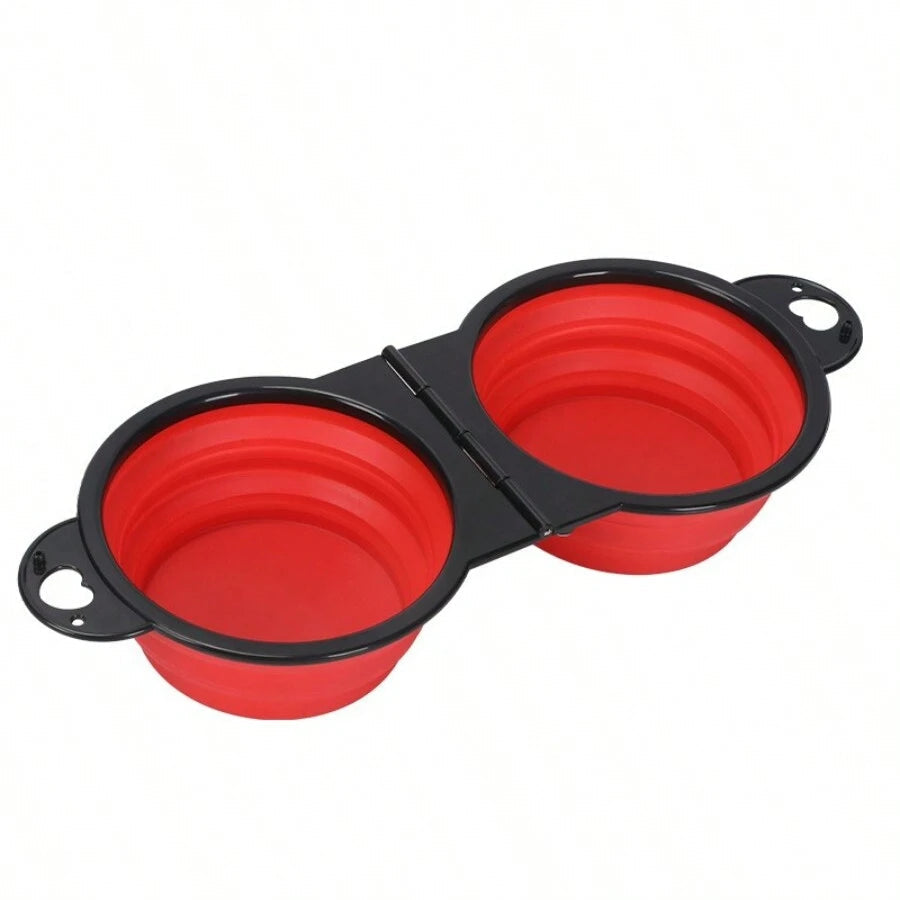 Travel double bowl in red