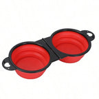 Travel double bowl in red