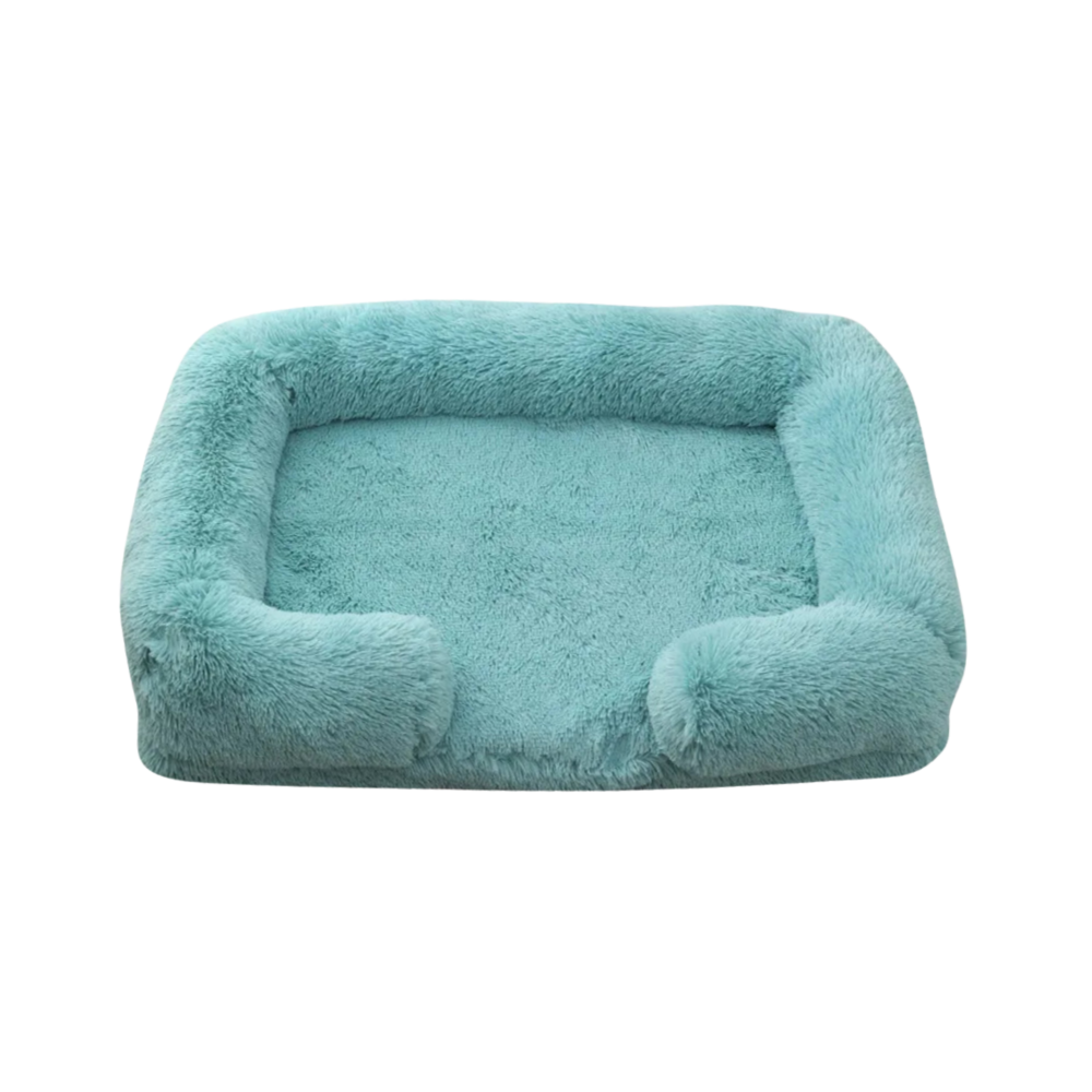 Plush Calming Dog Bed with Non-Slip Base and Removable Cover