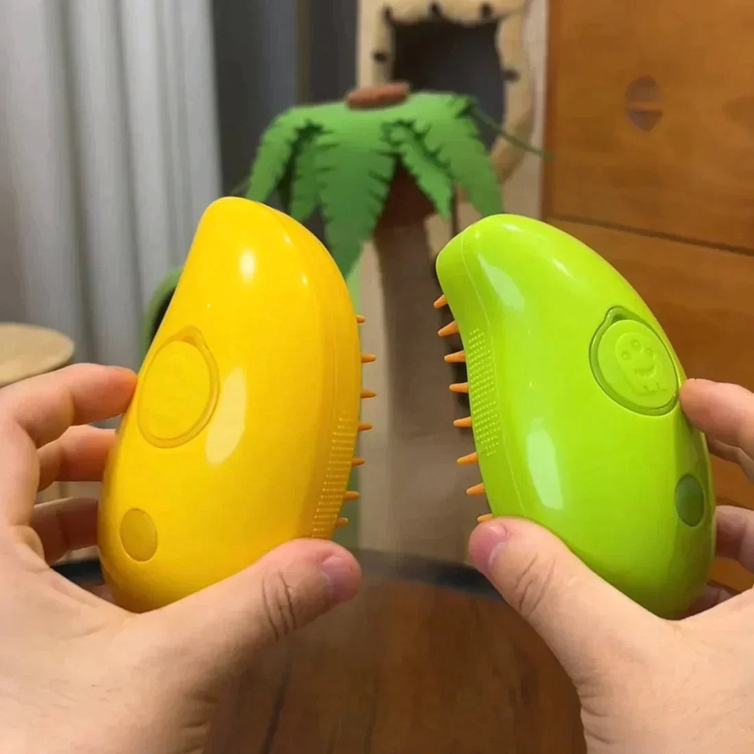 Handheld pet steam brush