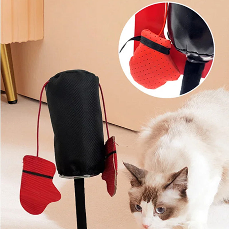 Interactive cat toy in use