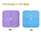 Purple and blue lick mats