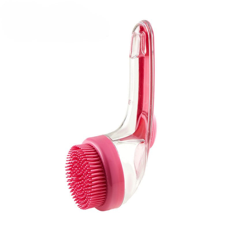 Red pet bath brush, fine and large teeth