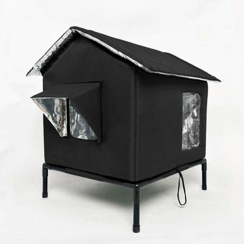 Outdoor cat house in black