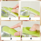 Pet bath brush with built-in shampoo dispenser