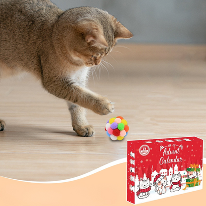 24-Day Catvent Calendar | Interactive Holiday Toy Set | Daily Surprises | Festive Gift for Cats & Cat Lovers