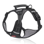 Black padded no-pull dog harness