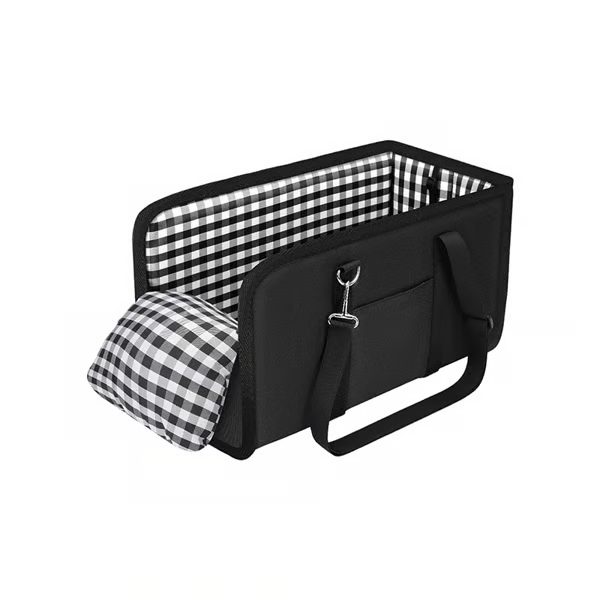 Black dog car seat