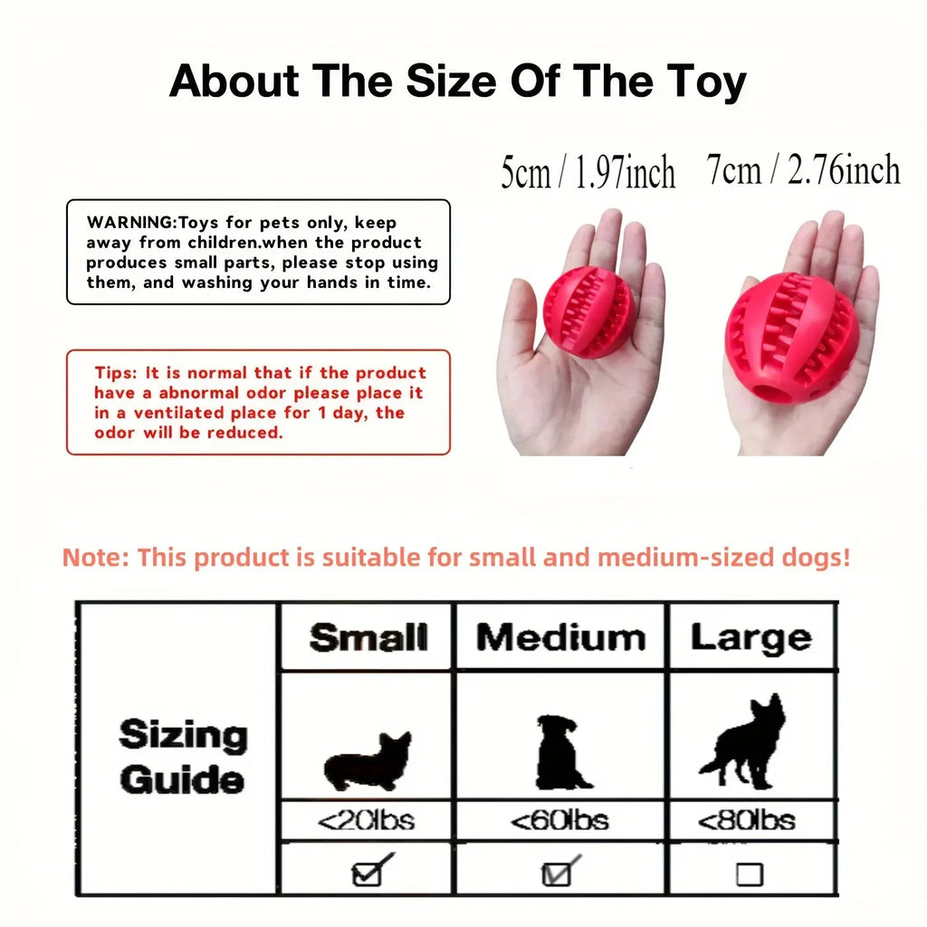 Dog ball size information