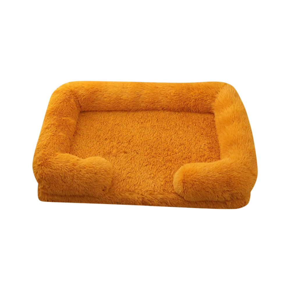 Plush Calming Dog Bed with Non-Slip Base and Removable Cover