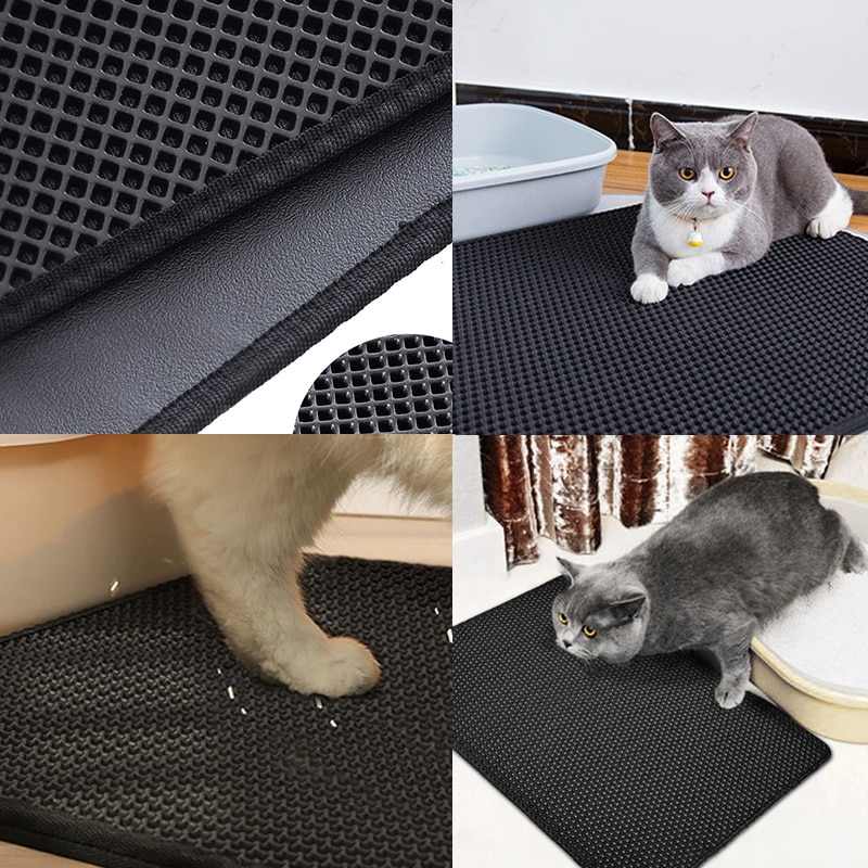 Honeycomb surface of the cat litter mat