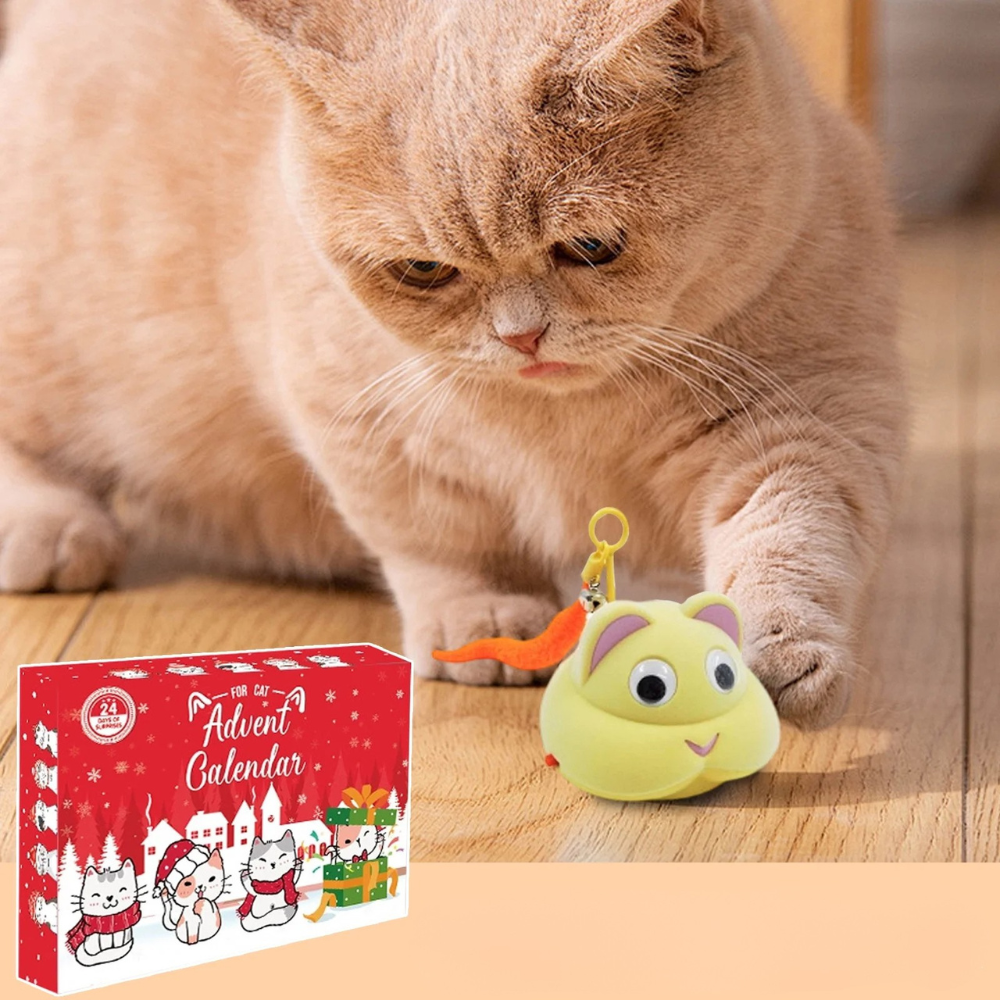 24-Day Cat Advent Calendar - Interactive Holiday Toy Set for Cats