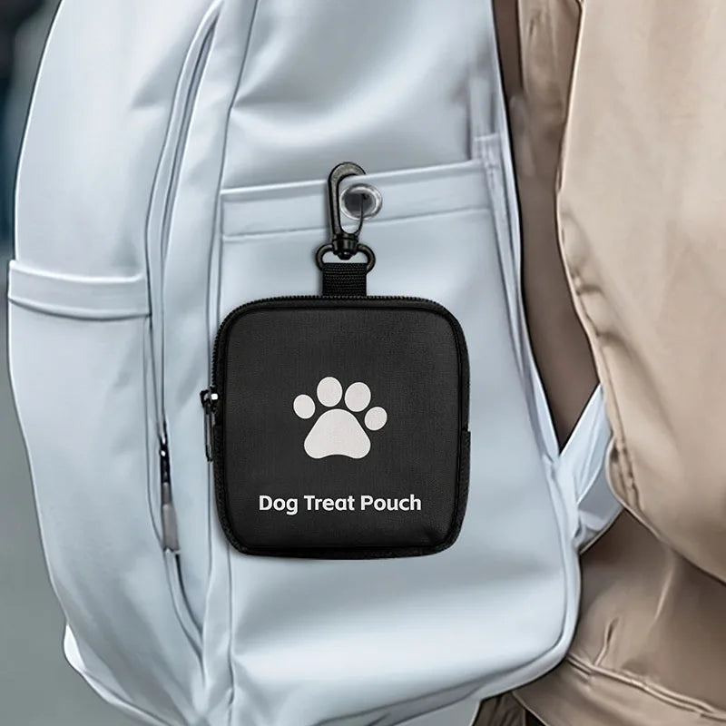 Dog treat pouch with belt clip