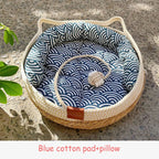 Blue cushion and pillow set