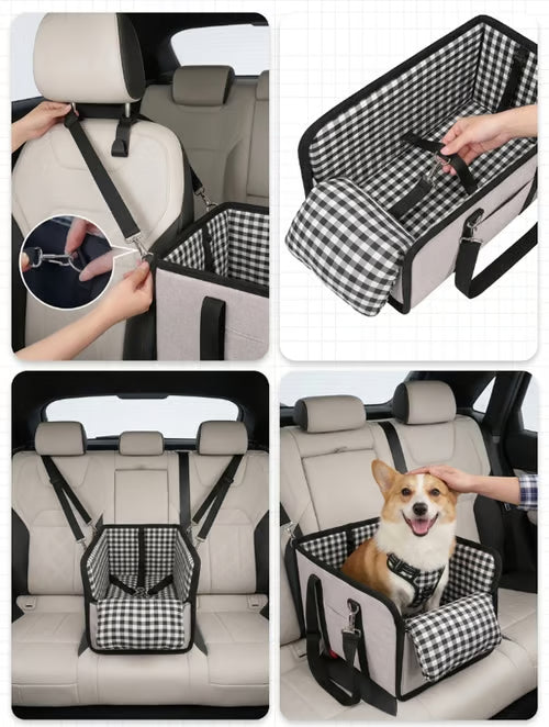 Dog car seat side view