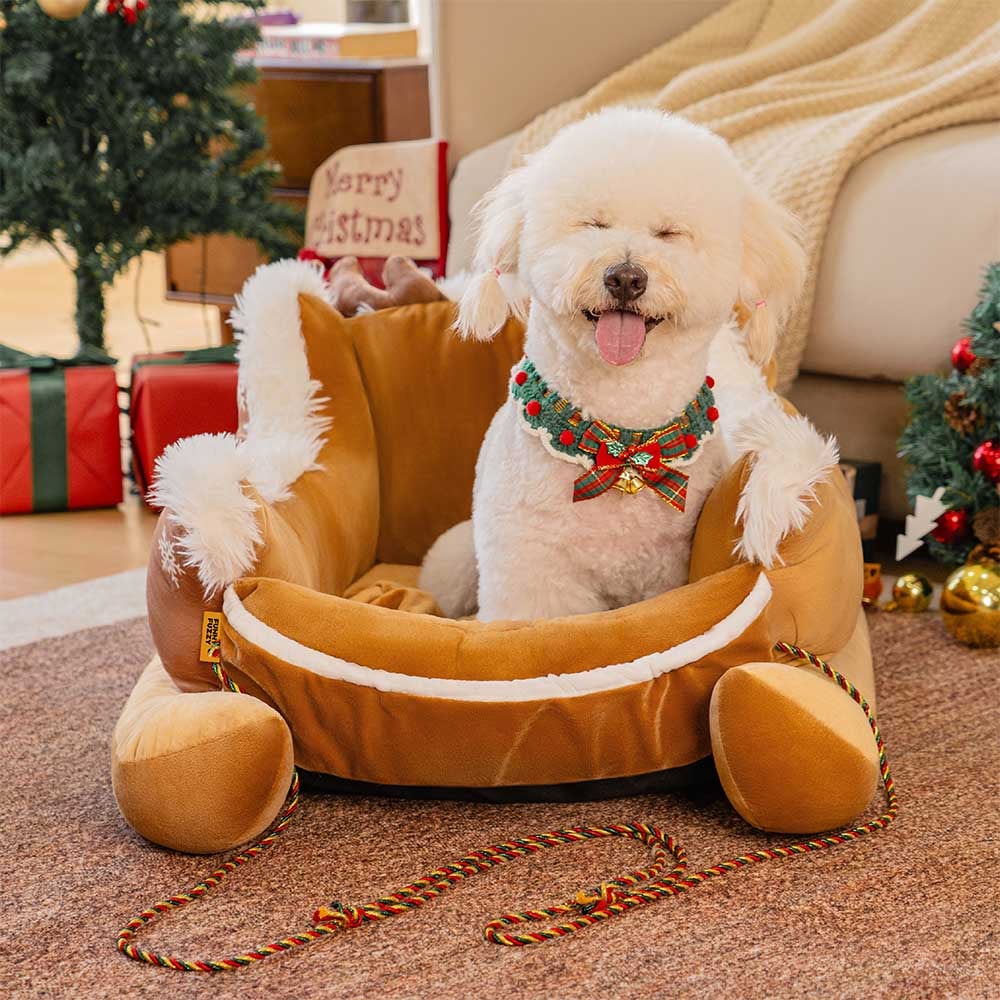 Sleigh dog bed in a living room