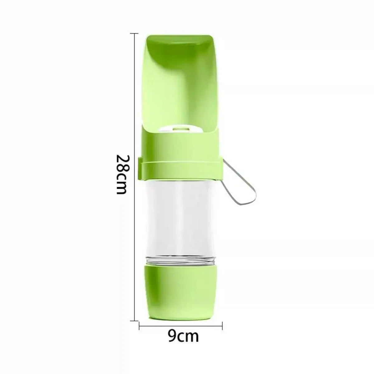 Pet water bottle in green