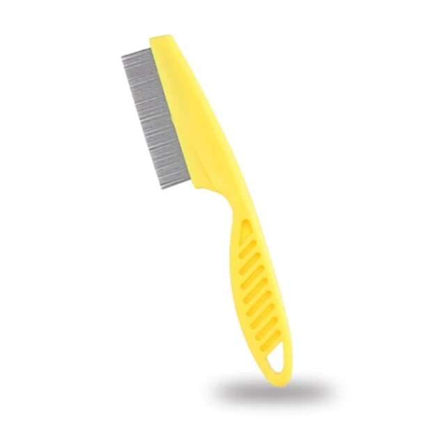 Yellow pet grooming comb
