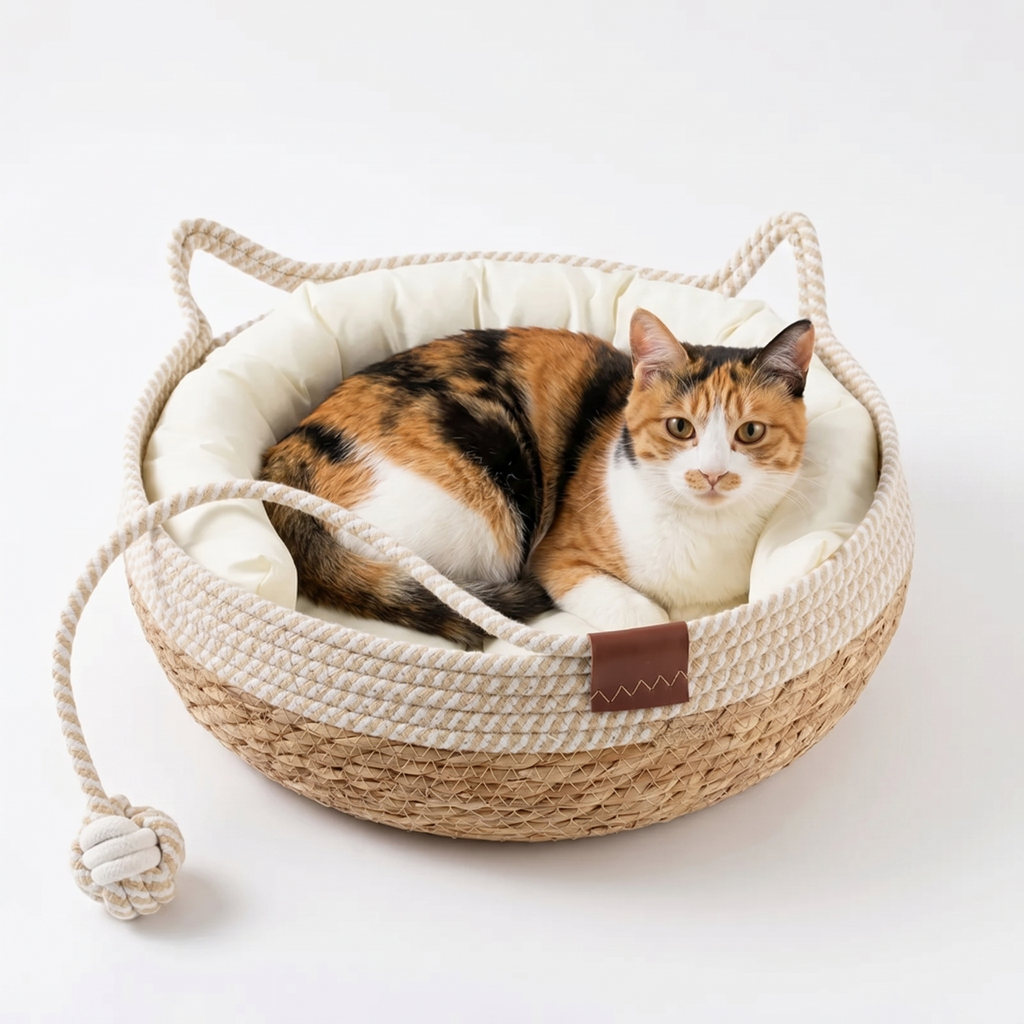 Woven cat bed product view