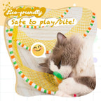 Cat biting hanging toy