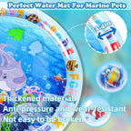 Cat playing on sensory water play mat