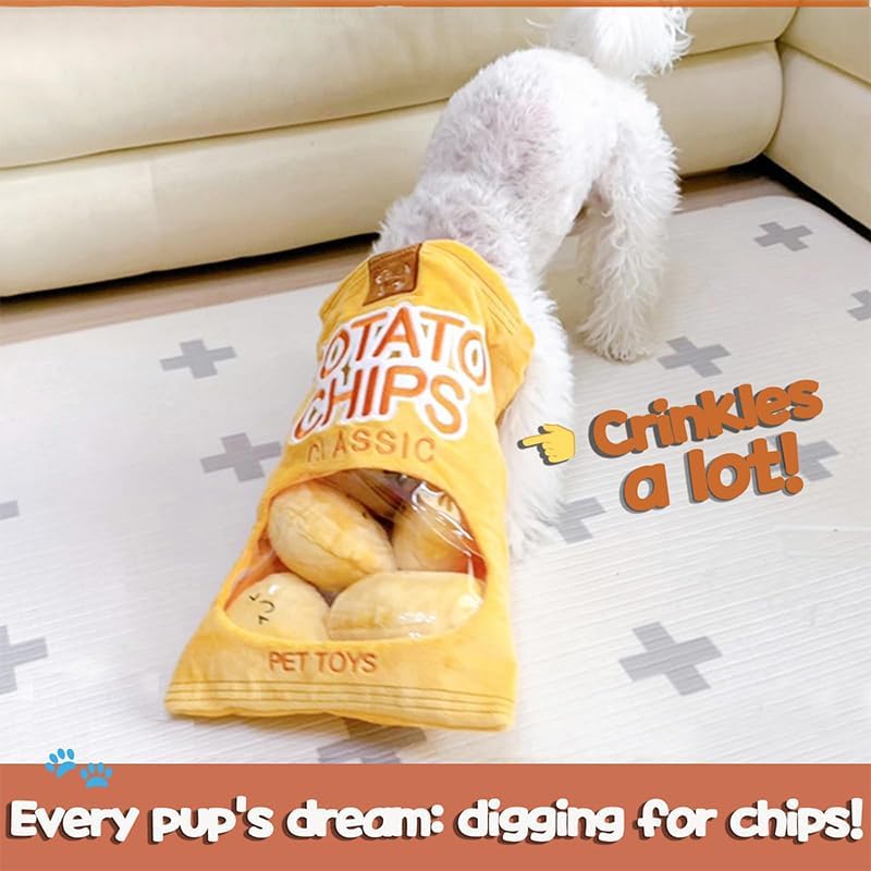 Plush chip bag toy detail