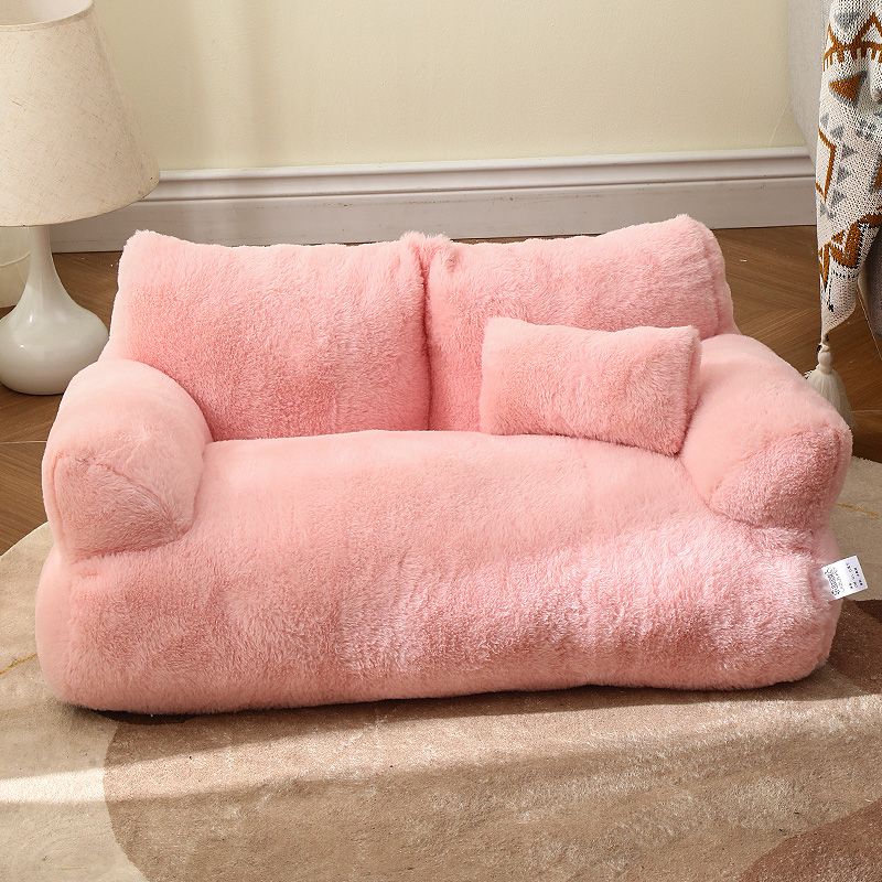 Plush pet sofa bed in pink