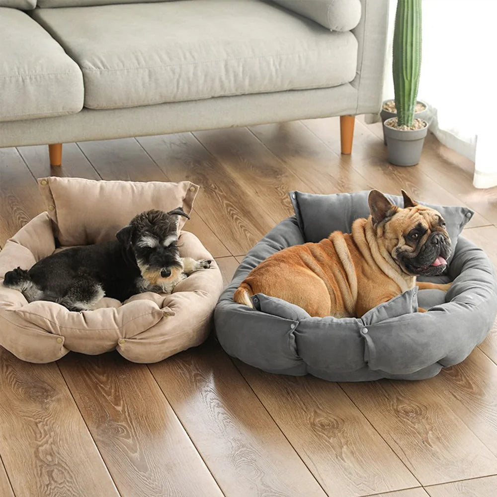 Brown 3-in-1 convertible pet bed