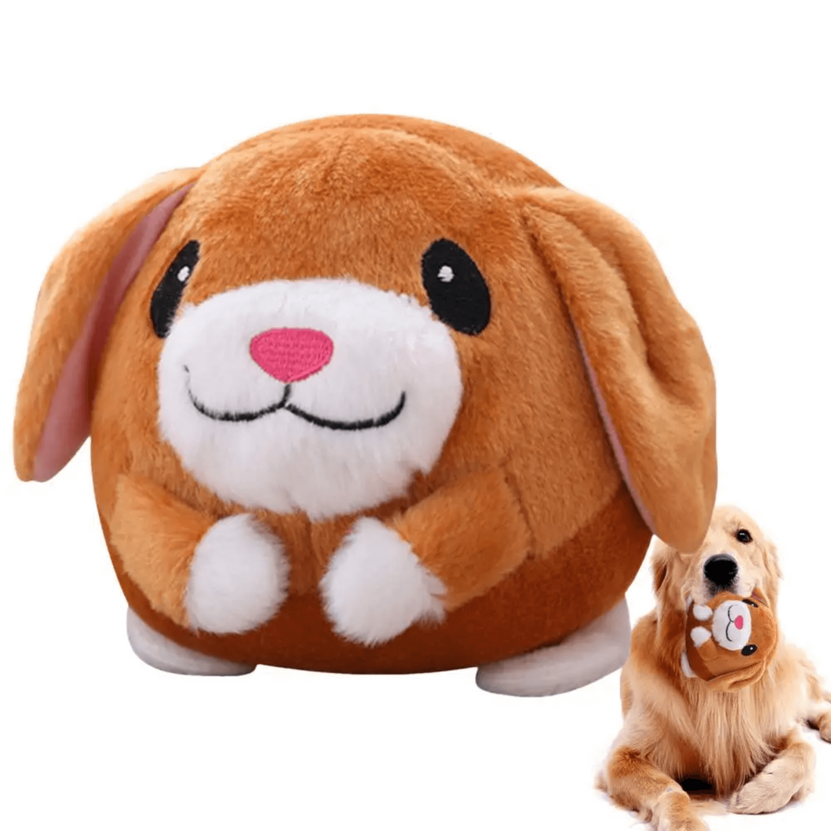 Dark brown dog interactive toy