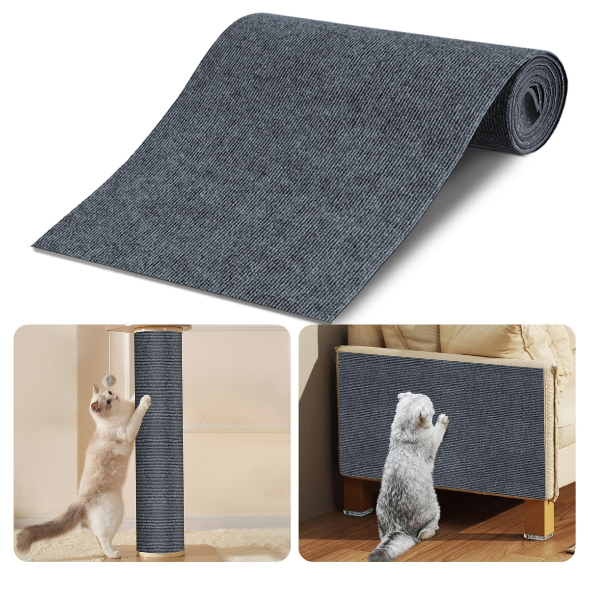 Cat scratch furniture protector pad on a sofa