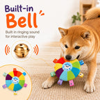 Built-in squeaker inside plush frisbee