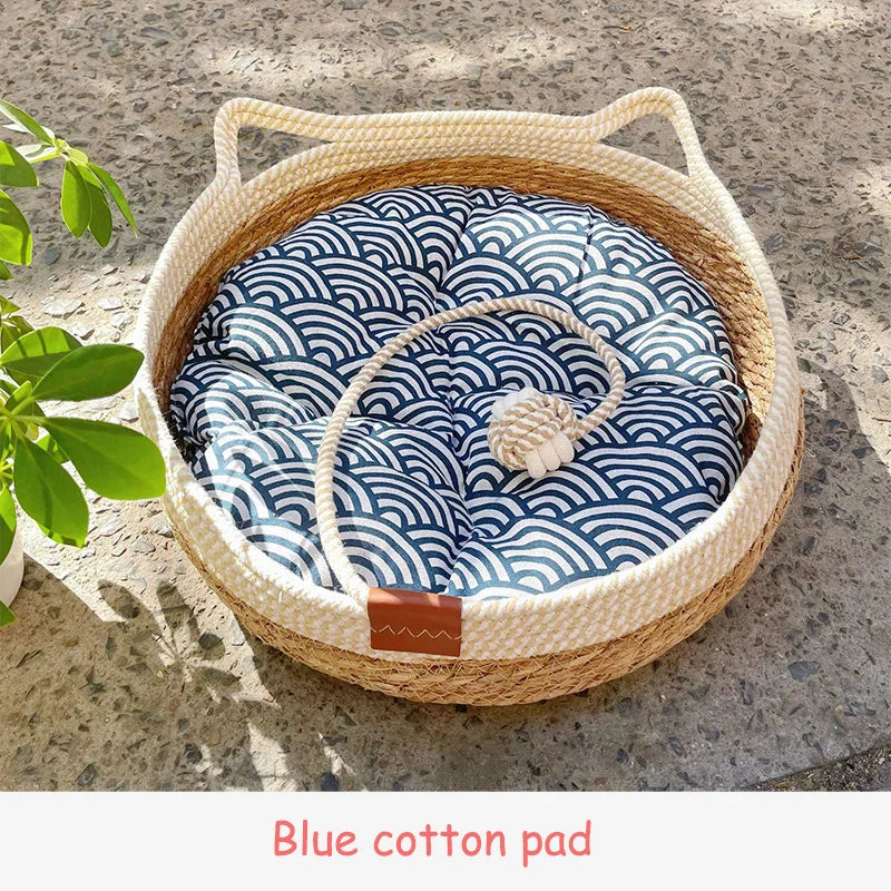 Blue cotton cushion