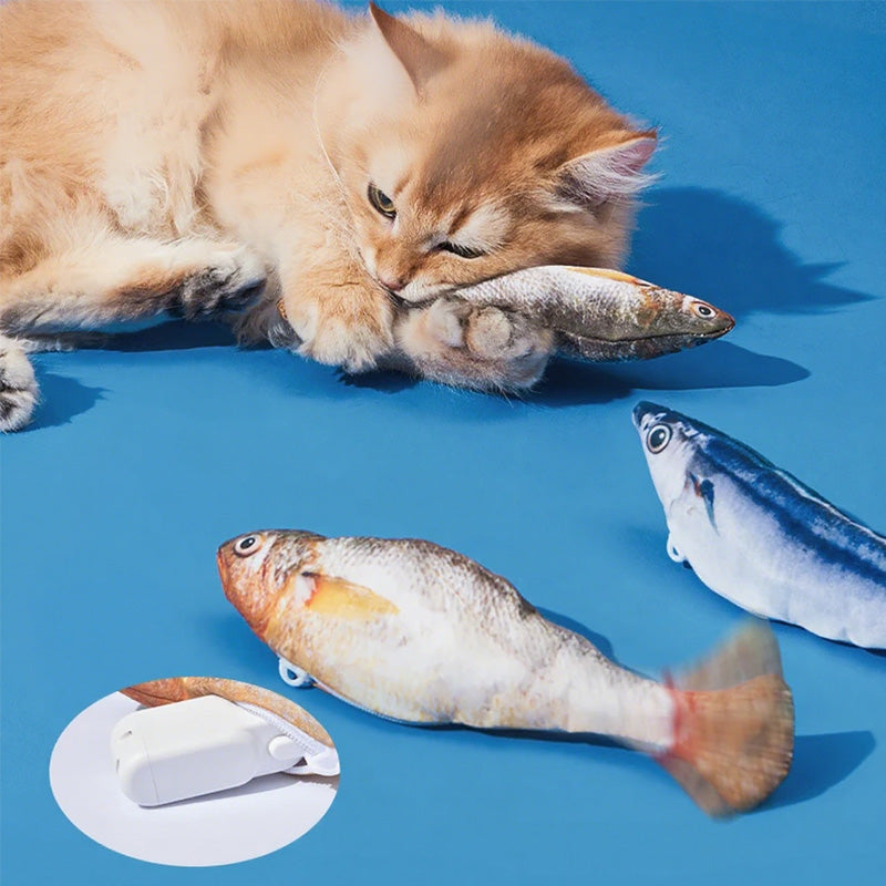 Plush flopping fish cat toy