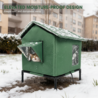 Raised design keeps the cat house off damp ground