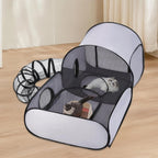 Foldable cat play tent with tunnel