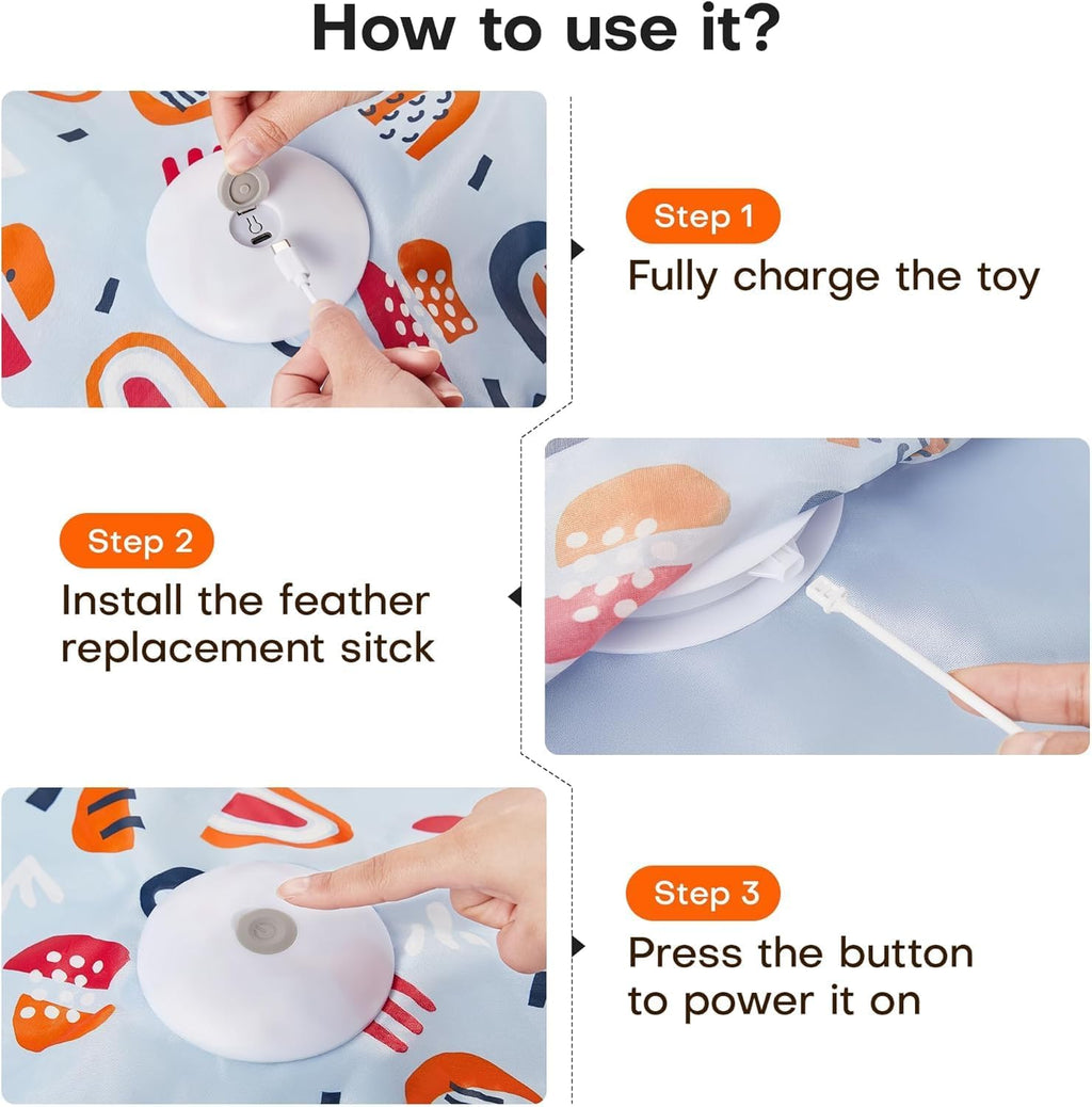 How to use the feather cat toy