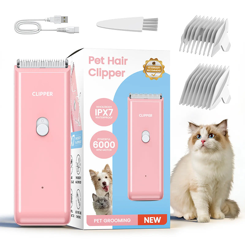 Cordless pet hair trimmer