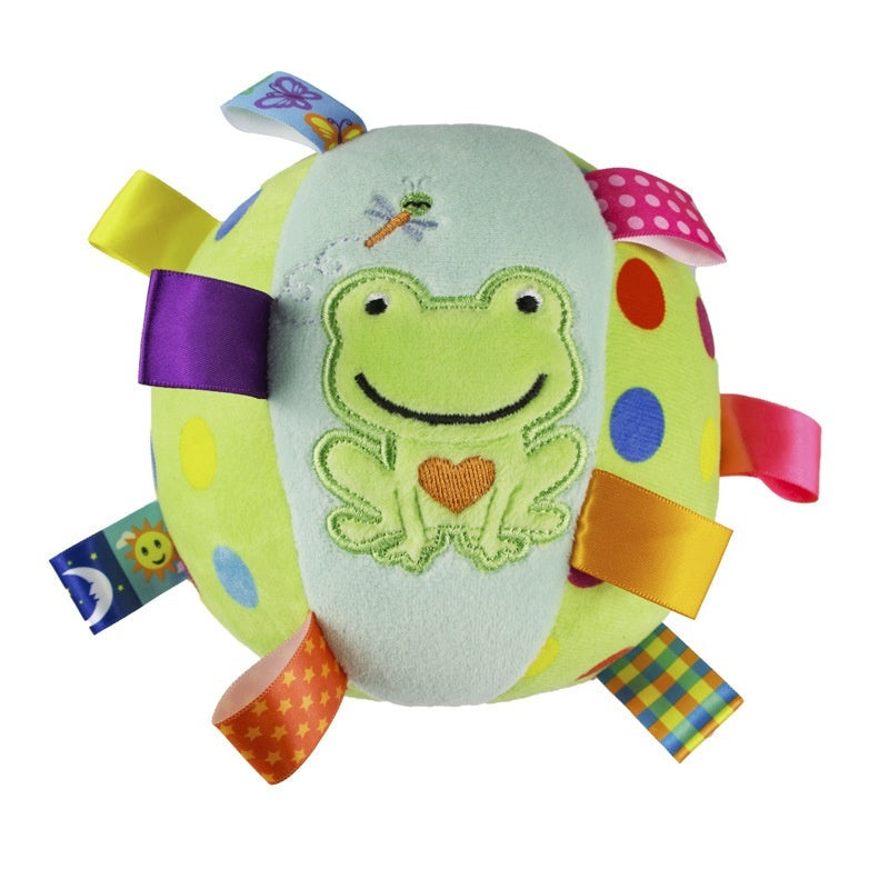 Dog football with frog plush