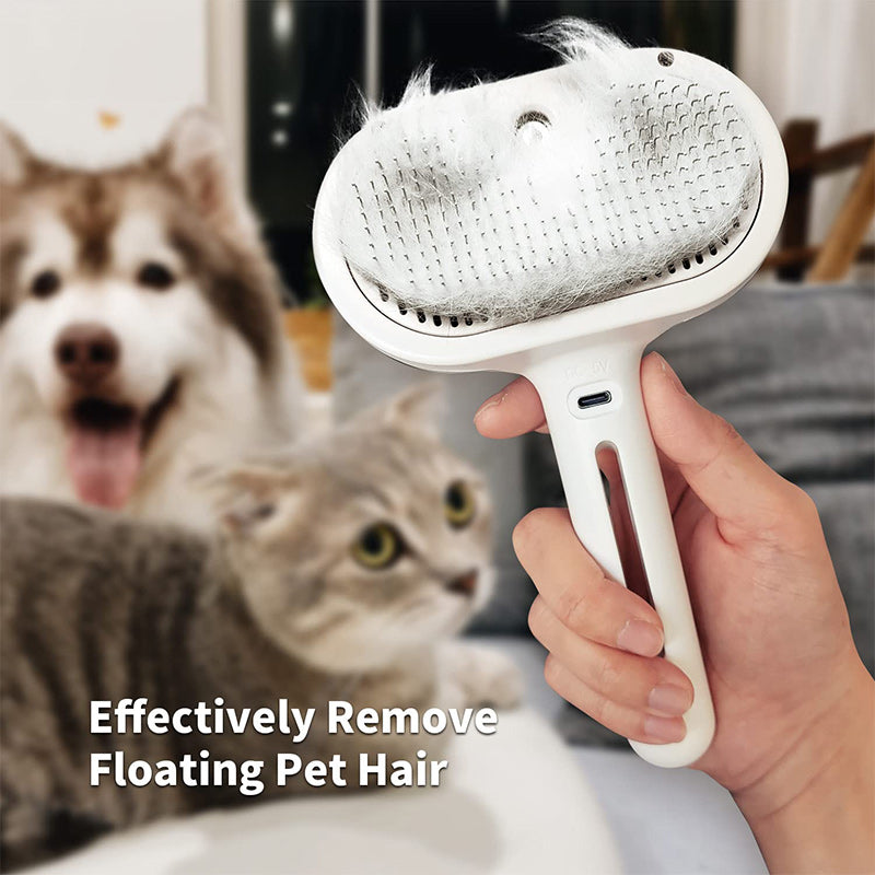 Spray brush collecting floating hair