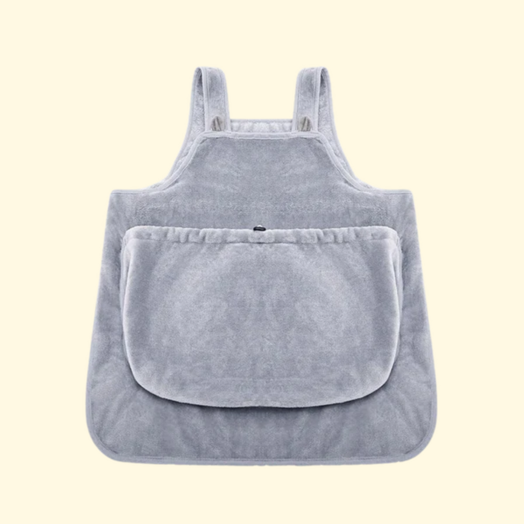 Cat grooming apron in use