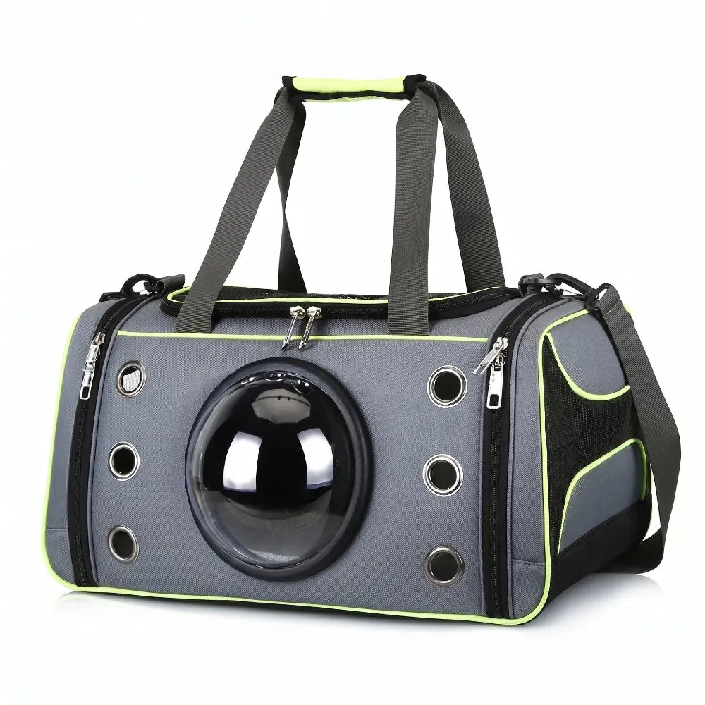 Green cat carrier bag