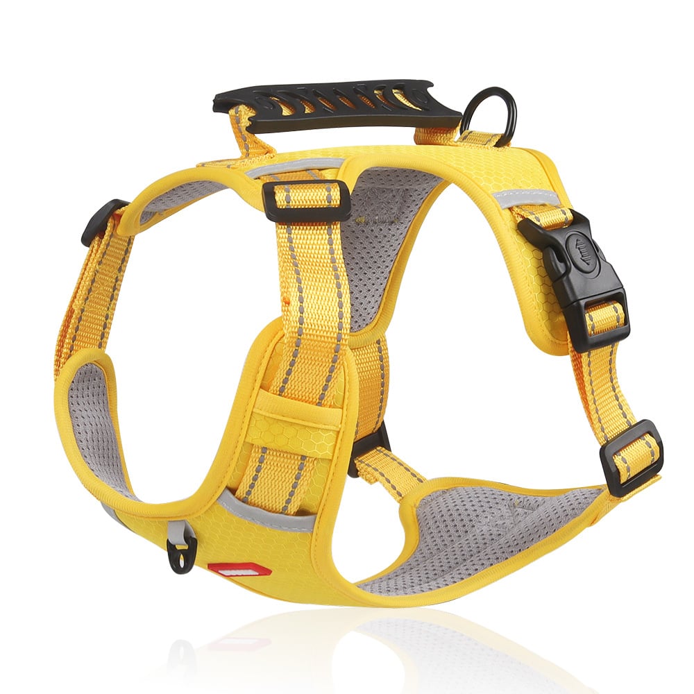 Yellow padded no-pull dog harness