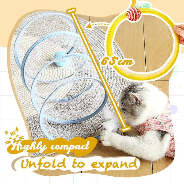 Cat tunnel with hanging toys