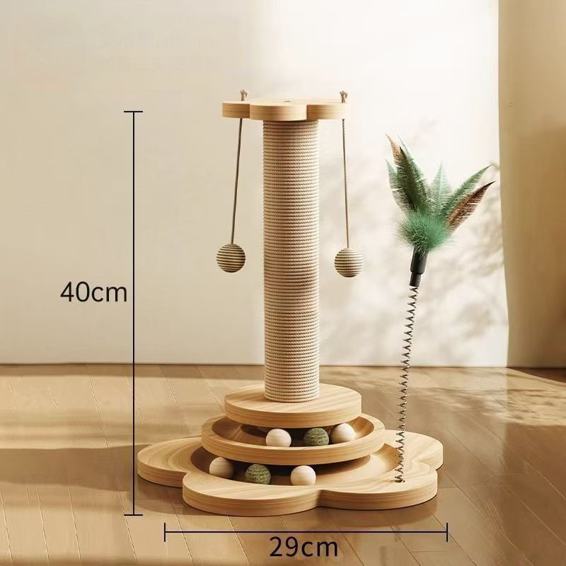 Solid wood scratching post 40 cm